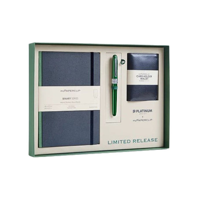 myPAPERCLIP, Gift Set - F1 BINARY Series NOTEBOOK PLAISIR & CARD HOLDER WALLET GREEN.