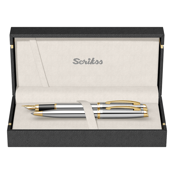 SCRIKSS, Fountain + Ballpoint Pen Set - OSCAR 39 CHROME GT.
