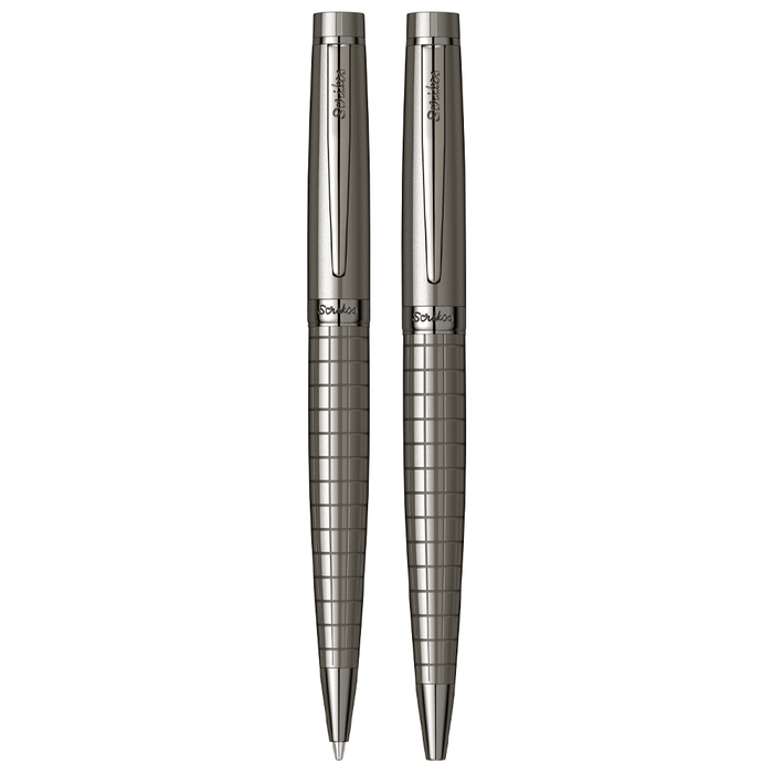 SCRIKSS, Ballpoint Pen + Mechanical Pencil Set - HONOR 38 CARBON GREY GMT.
