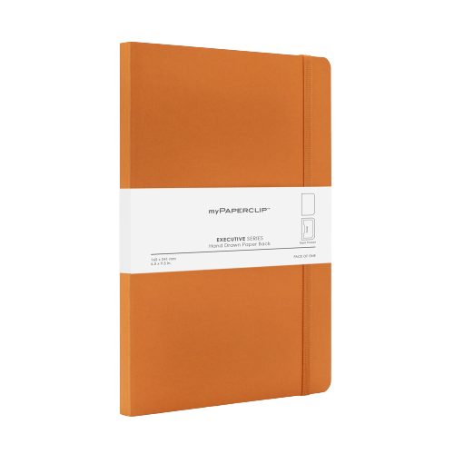 myPAPERCLIP, NoteBook - EXECUTIVE Series 240 Pages ORANGE 68 Gsm.