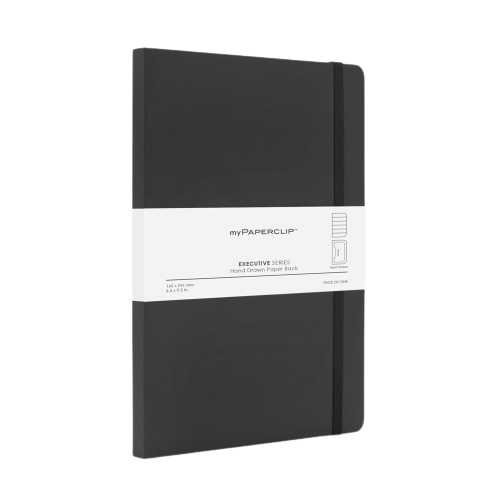 myPAPERCLIP, NoteBook - EXECUTIVE Series 240 Pages BLACK 68 Gsm.