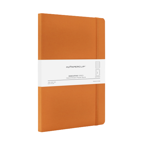 myPAPERCLIP, NoteBook - EXECUTIVE Series 240 Pages ORANGE 68 Gsm.