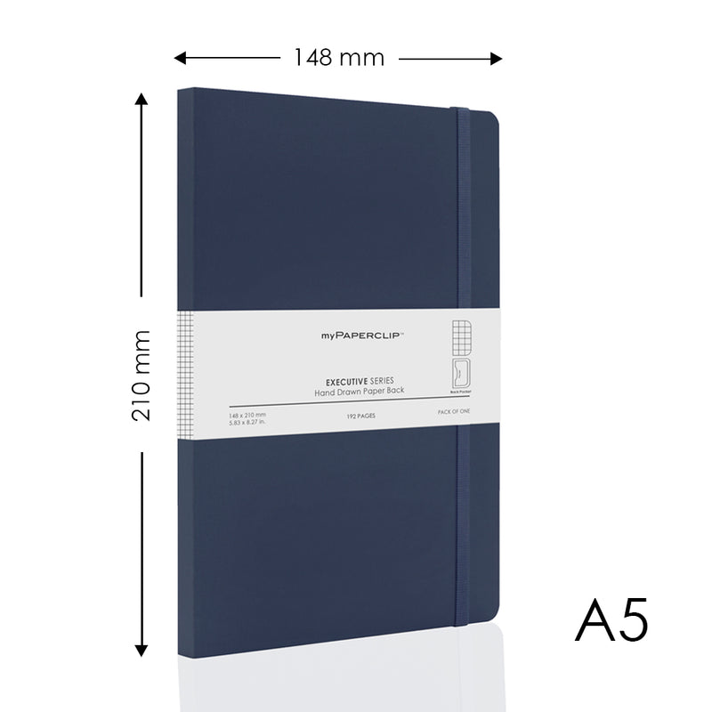 myPAPERCLIP, NoteBook - EXECUTIVE Series 240 Pages BLUE 68 Gsm.