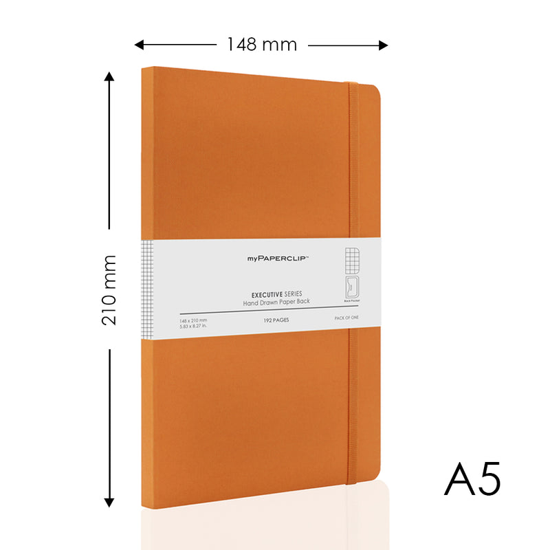 myPAPERCLIP, NoteBook - EXECUTIVE Series 240 Pages ORANGE 68 Gsm.