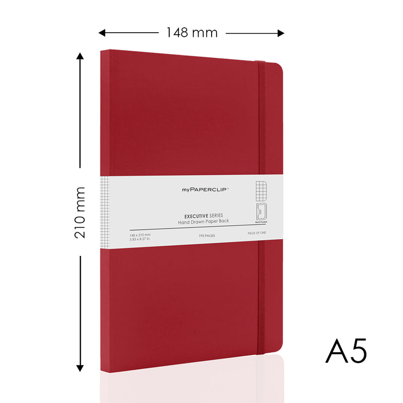 myPAPERCLIP, NoteBook - EXECUTIVE Series 240 Pages RED 68 Gsm.
