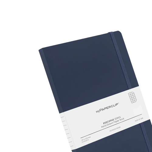 myPAPERCLIP, NoteBook - EXECUTIVE Series 192 Pages BLUE 68 Gsm .
