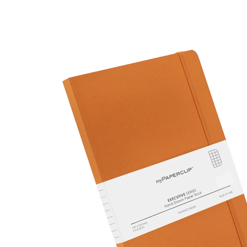 myPAPERCLIP, NoteBook - EXECUTIVE Series 192 Pages ORANGE 68 Gsm .