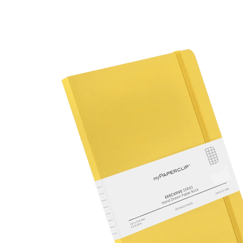 myPAPERCLIP, NoteBook - EXECUTIVE Series 192 Pages YELLOW 68 Gsm .