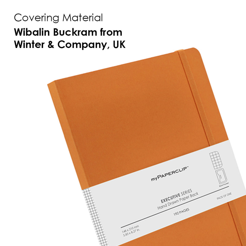 myPAPERCLIP, NoteBook - EXECUTIVE Series 240 Pages ORANGE 68 Gsm.