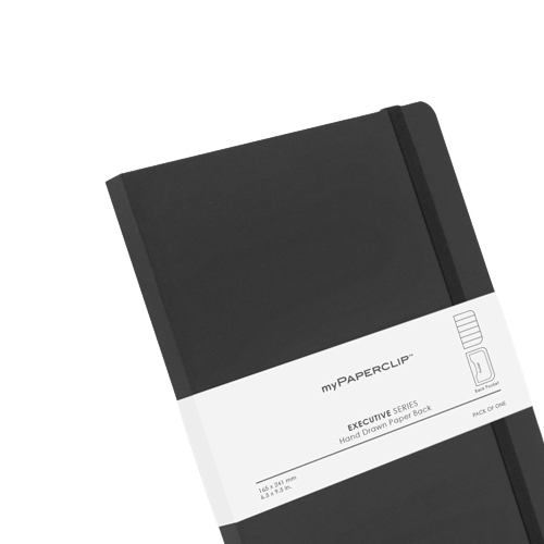 myPAPERCLIP, NoteBook - EXECUTIVE Series 240 Pages BLACK 68 Gsm.