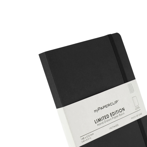 myPAPERCLIP, NoteBook - Limited Edition 192 Pages Black.