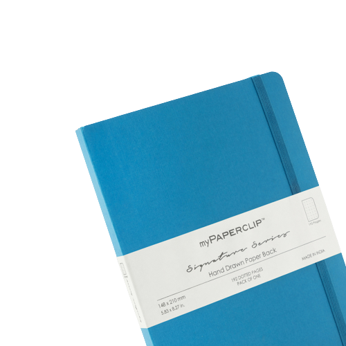 myPAPERCLIP, NoteBook - SIGNATURE Series 192 Pages Kingfisher Blue.