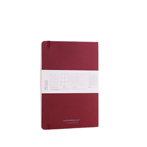 myPAPERCLIP, Weekly Planner - D1 192 Pages Claret Year 2024.