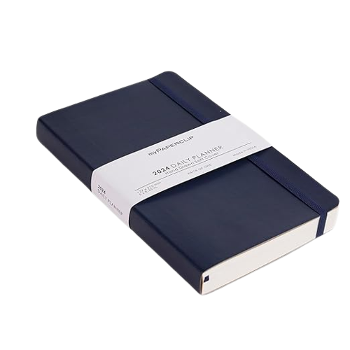 myPAPERCLIP, Daily Planner - M2 384 Pages Blue Year 2024.