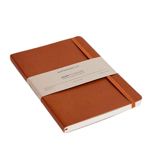 myPAPERCLIP, Weekly Planner - R2 192 Pages  PU Tan  Year 2024.