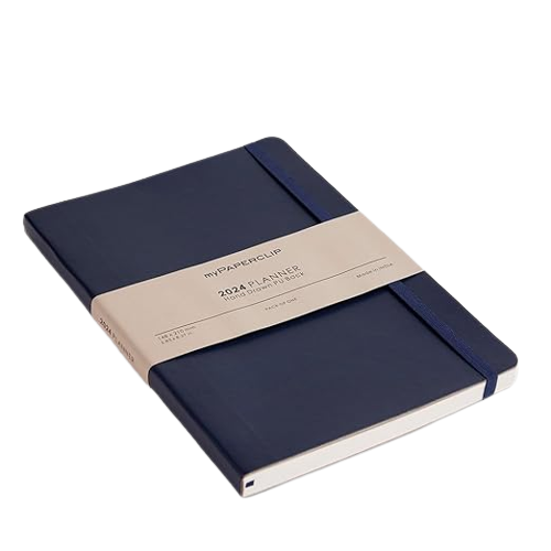 myPAPERCLIP, Weekly Planner - R2 192 Pages PU Blue Year 2024.