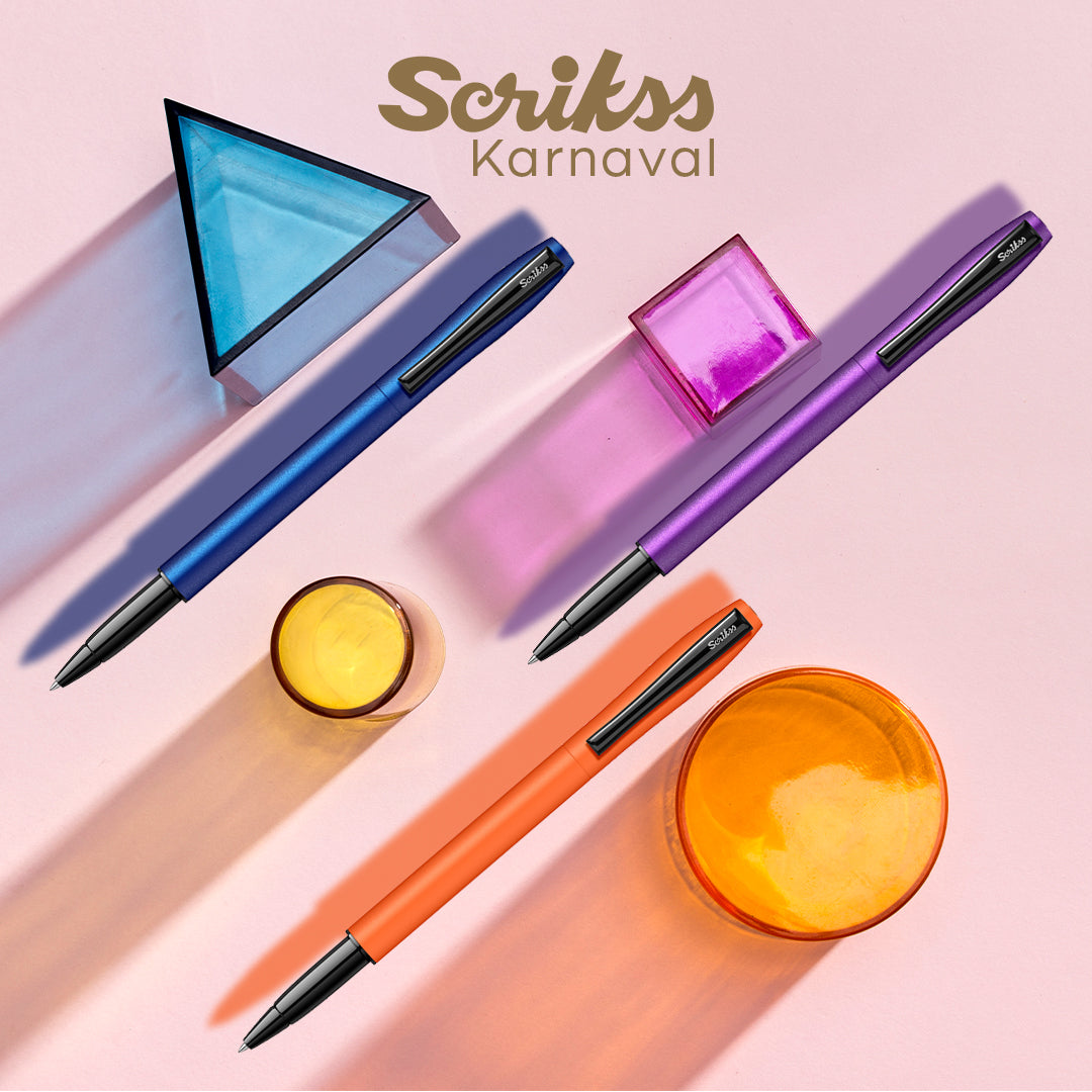 SCRIKSS | Roller Pen | CARNIVAL | SATIN | BLUE BT | STEEL