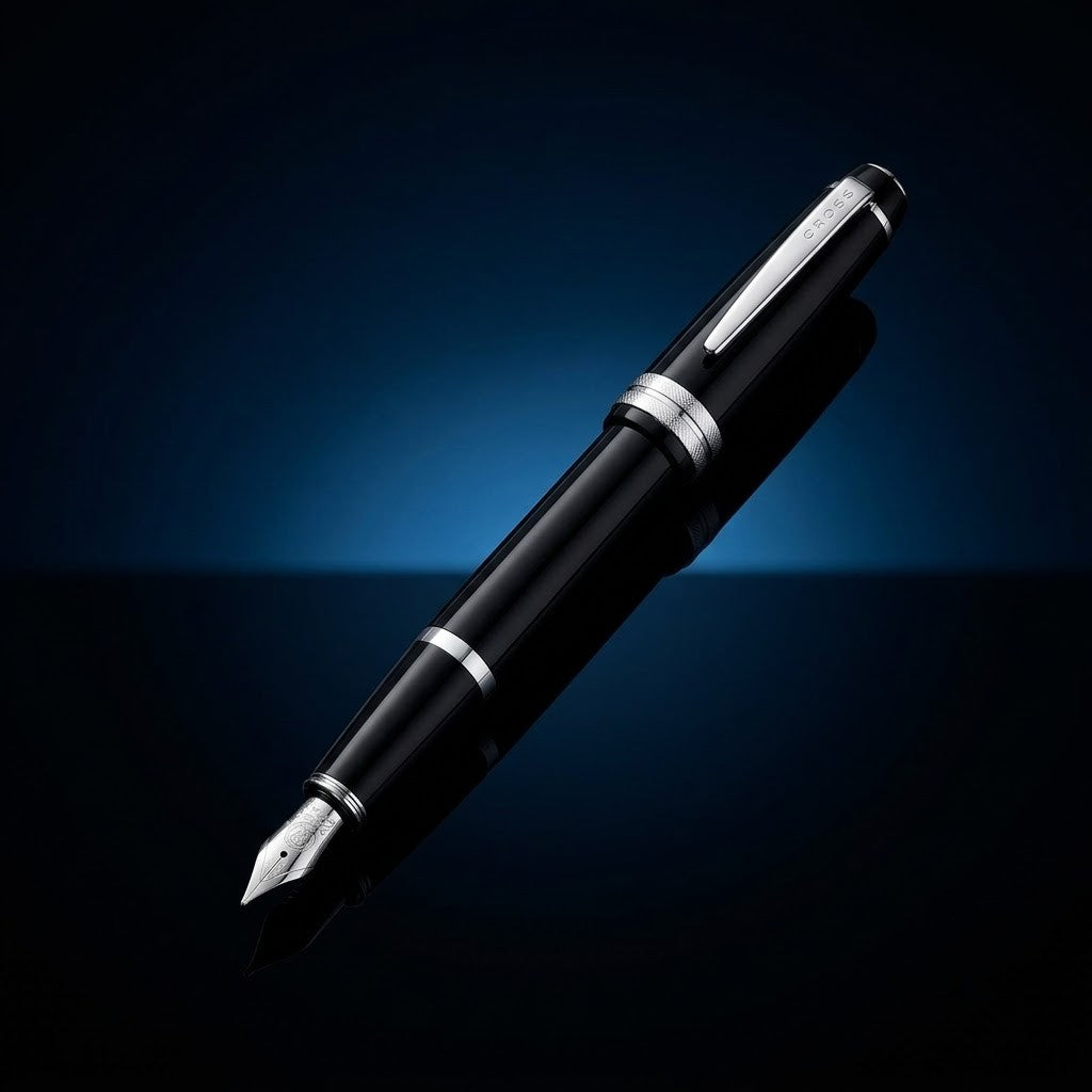 CROSS, Fountain Pen - BAILEY BLACK LACQUER.