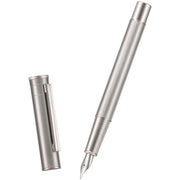 HONGDIAN 1861 Pro Bright Nickel Fountain Pen with Open Cap Display and Cap Beside Pen
