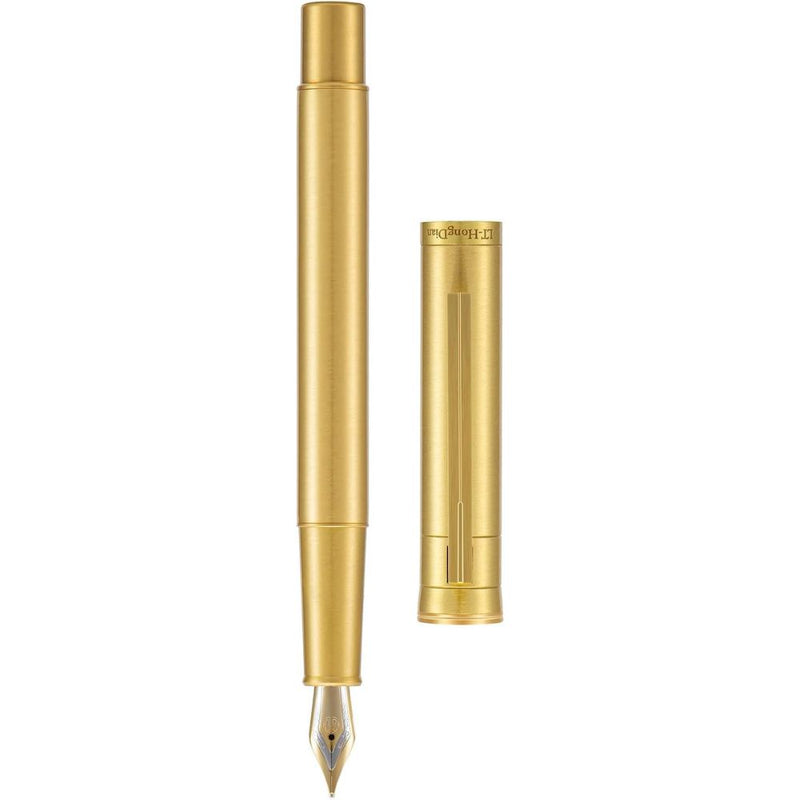 HONGDIAN 1861 Pro Copper Fountain Pen with Open Cap and Cap Beside Pen
