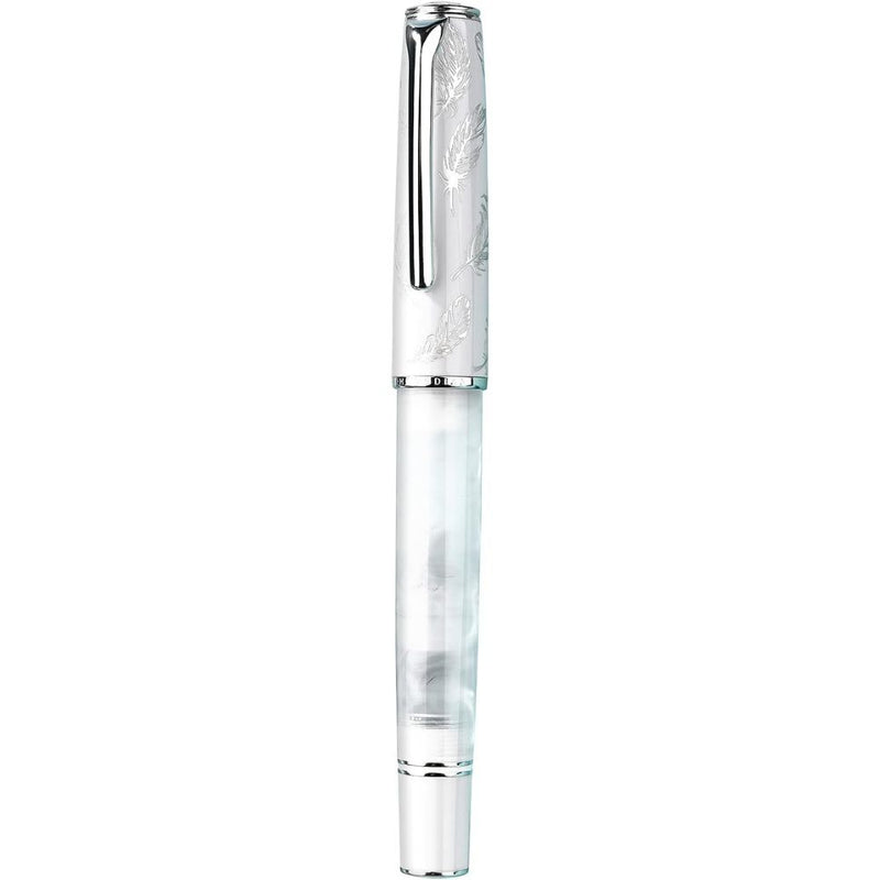 HONGDIAN N8 Bright Silver Fountain Pen with Closed Cap

