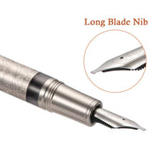 HONGDIAN 100 Steel Fountain Pen with Long Blade Nib Close Up
