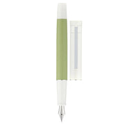 HONGDIAN 1862 Jasmine Green Fountain Pen With Open Cap Display and Cap Beside Pen