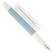 HONGDIAN 1862 Sea Blue Fountain  Pen with Open Cap Display and Cap Beside Pen