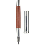 HONGDIAN 1866 Brown Kevazingo Fountain Pen with Open Cap Display and Cap Beside Pen
