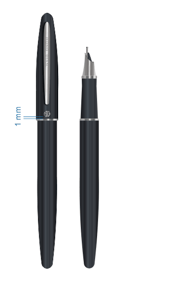 HONGDIAN 560 Black Fountain Pen with Closed Cap and without Cap
