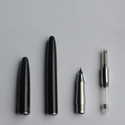 HONGDIAN 560 Black Fountain Pen Cap , Barrel , Nib and Converter View