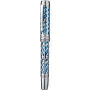 HONGDIAN A6 Silver Blue Fountain Pen with Closed Cap
