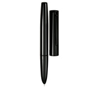 HONGDIAN C1 Black Hooded Nib Fountain Pen with Open Cap Display and Cap Beside Pen
