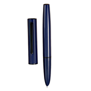 HONGDIAN C1 Blue Hooded Nib Fountain Pen with Open Cap Display and Cap Beside Pen
