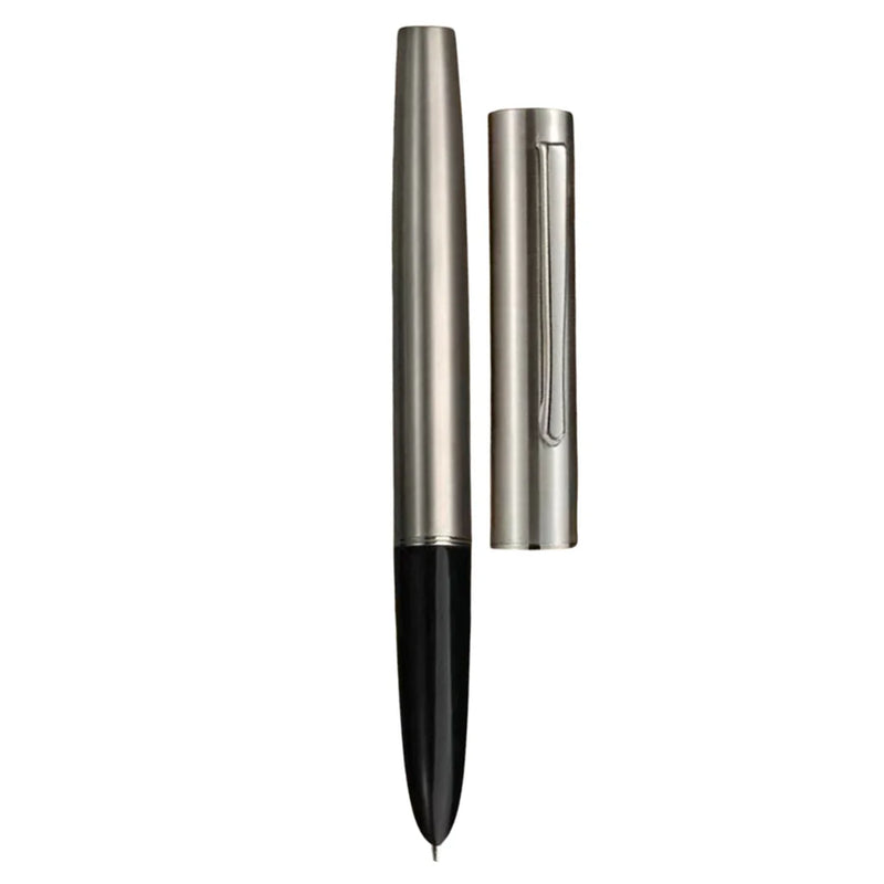 HONGDIAN C1 Steel Hooded Nib Fountain Pen with Open Cap Display and Cap Beside Pen
