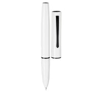 HONGDIAN C1 White Hooded Nib Fountain Pen with Open Cap Display and Cap Beside Pen
