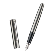 HONGDIAN C2 Steel Fine Fountain Pen with Open Cap and Cap Beside Pen
