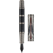 HONGDIAN D5S Black Fountain Pen with Open Cap Display and Cap Beside Pen