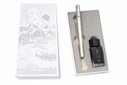 HONGDIAN H3 Silver Fountain Pen and Ink Bottle in Gift Box with Box Cover
