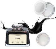 HONGDIAN Black 60 ml Non Carbon Fountain Pen Ink Bottle with Black Water Colour In Background 