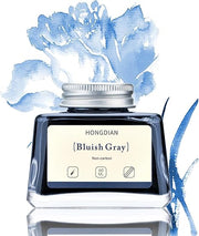 HONGDIAN Bluish Gray 60 ml Non Carbon Fountain Pen Ink Bottle with Bluish Gray Floral Background