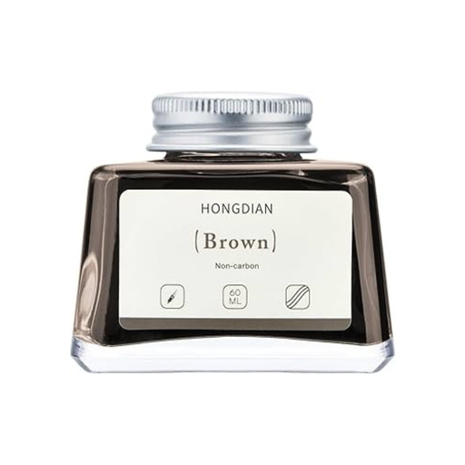 HONGDIAN Brown 60 ml Non Carbon Fountain Pen Ink Bottle 
