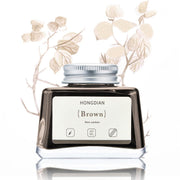 HONGDIAN brown 60 ml Non Carbon Fountain Pen Ink Bottle with Brown Floral Background