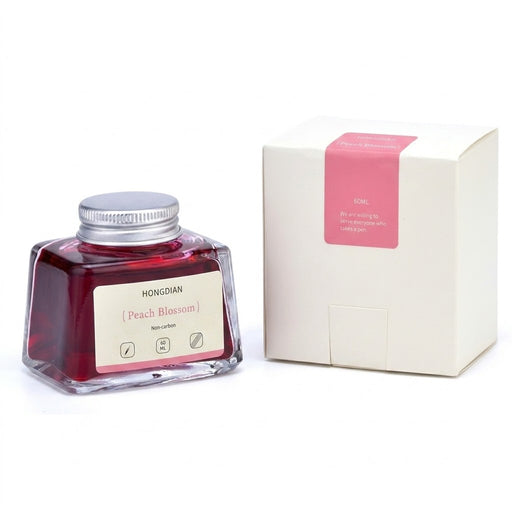 HONGDIAN Peach Blossom 60 ml Non Carbon Fountain Pen Ink Bottle with Ink Bottle  Box 