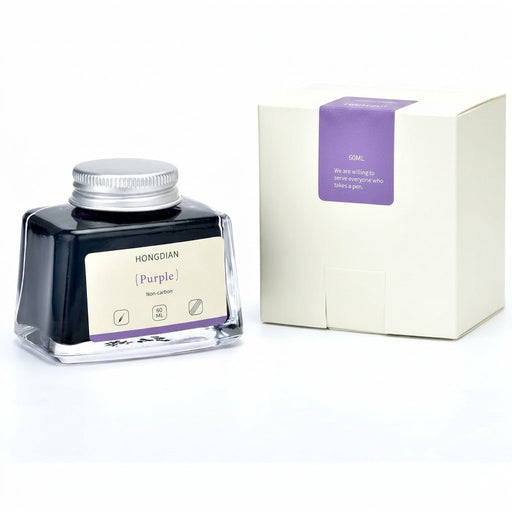 HONGDIAN Purple 60 ml Non Carbon Fountain Pen Ink Bottle with Ink Bottle  Box 