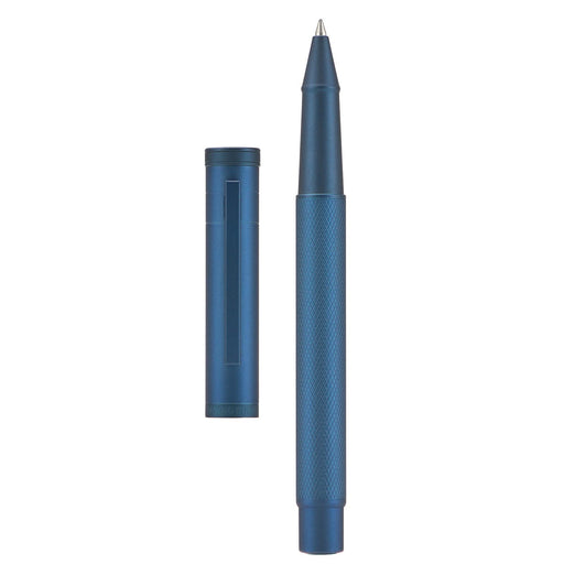 HONGDIAN 1851 Dark Blue Roller Pen with Open Cap and Cap Beside Pen