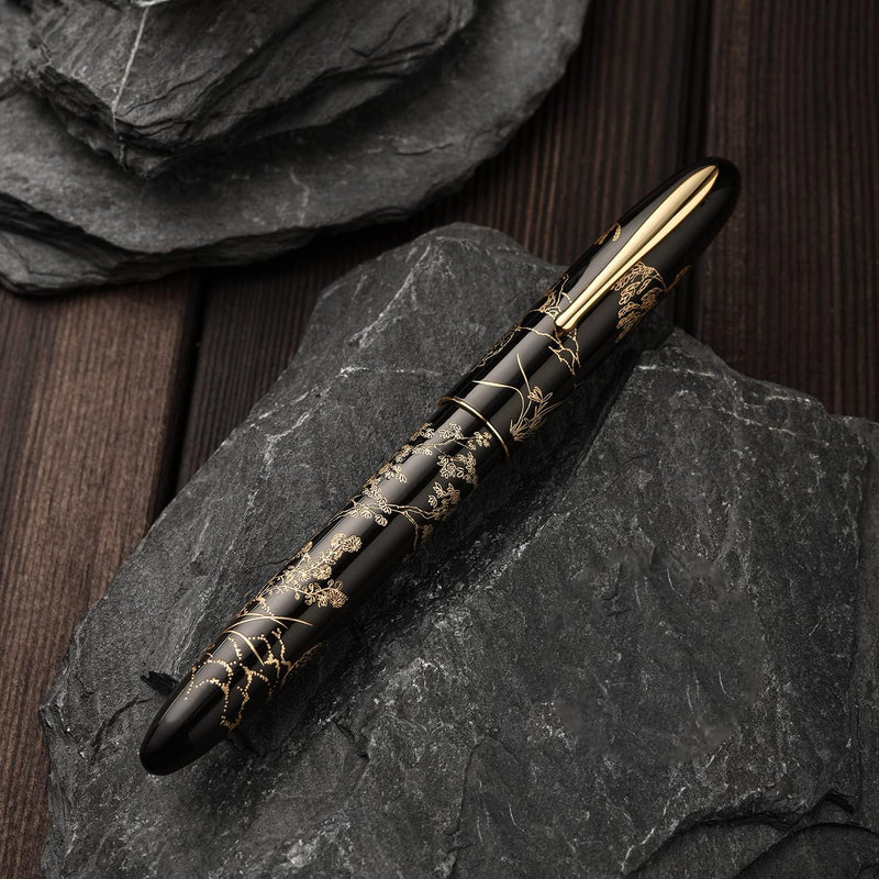 HongDian 920 White Metal Fountain Pen - Gold Plated Fine Nib Pen With Converter, Smooth Writing For Daily Use