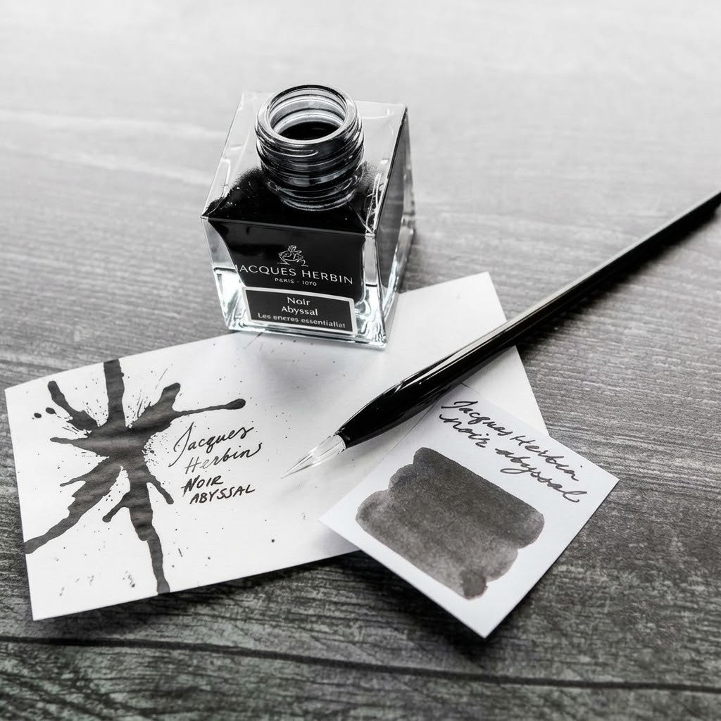 JACQUES HERBIN | INK BOTTLE | LES ENCRES ESSEBTIESLLES | NOIR ABYSSAL | 50 ML