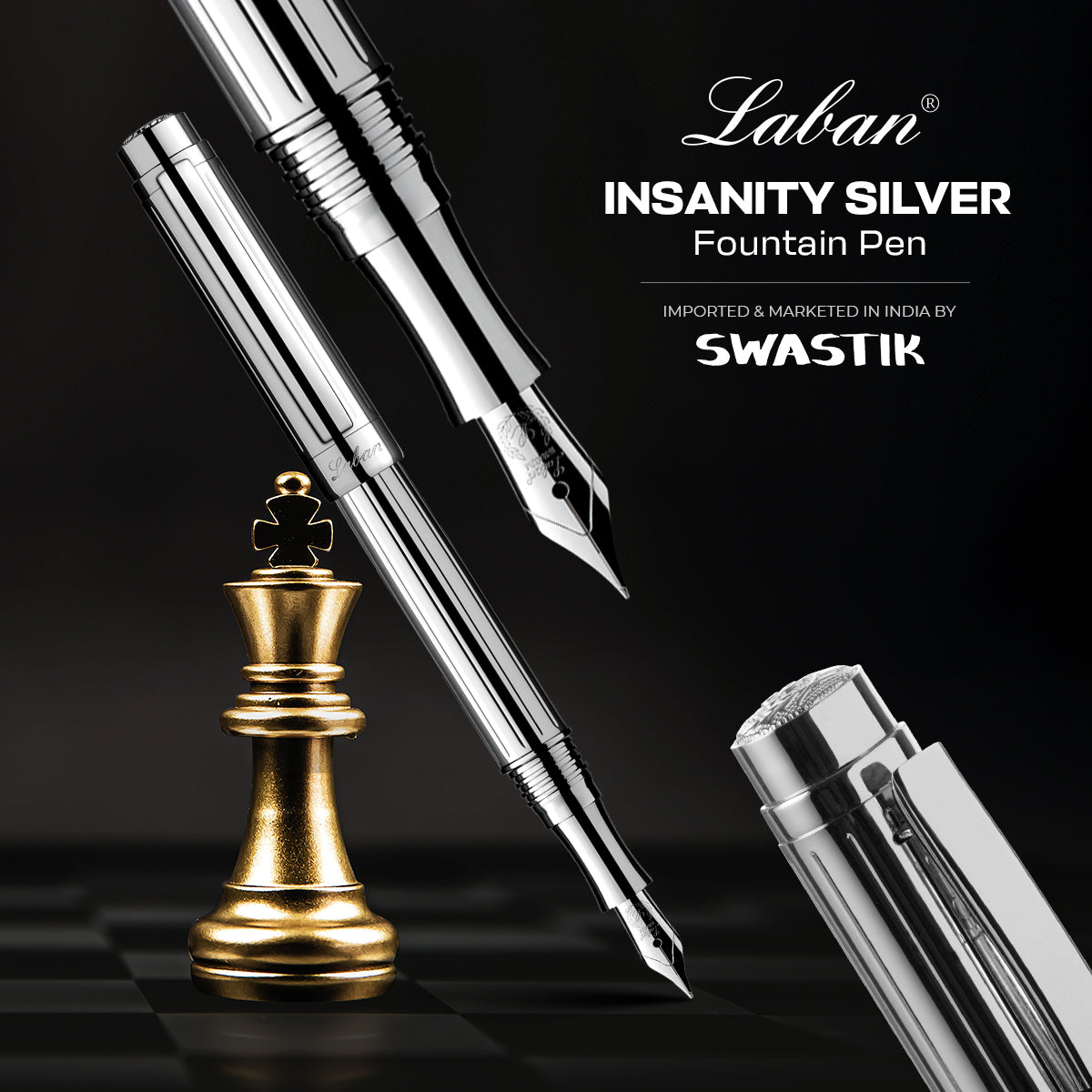 LABAN | Fountain Pen | INSANITY SILVER | STAINLESS STEEL