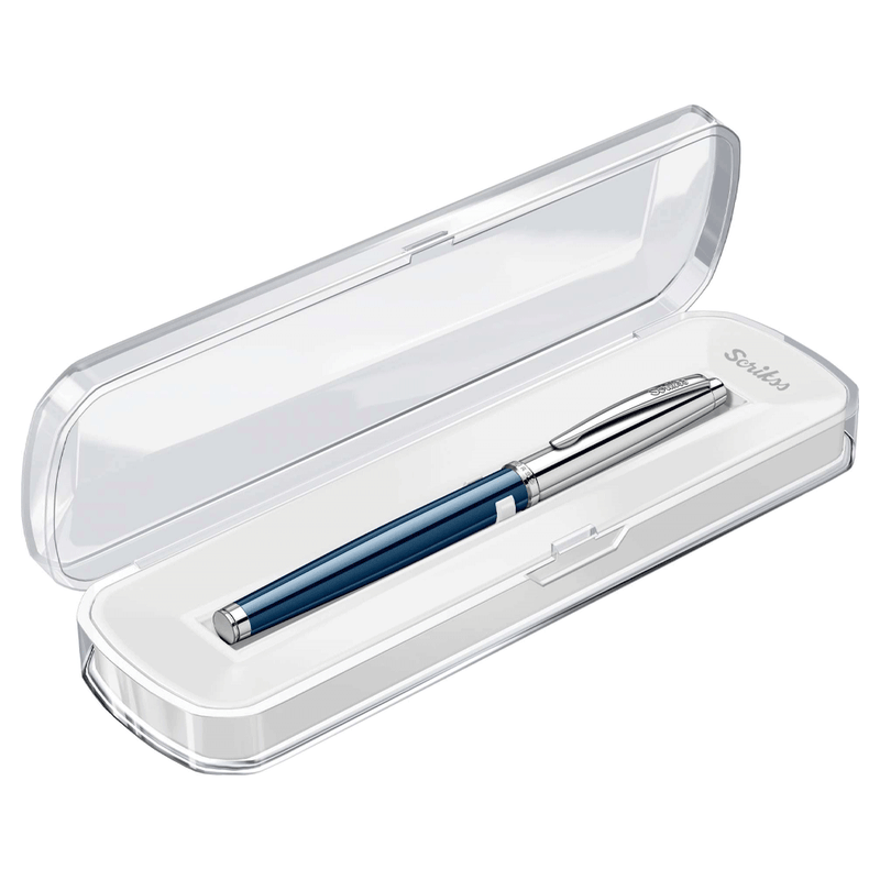 SCRIKSS, Rollerball Pen - METROPOLIS 800 CHROME NAVY BLUE CT.